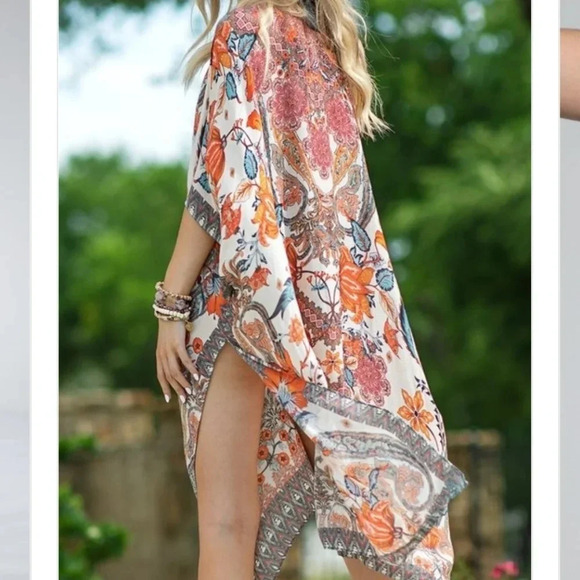 New Boho Floral Jacquard Kimono - Picture 8 of 9